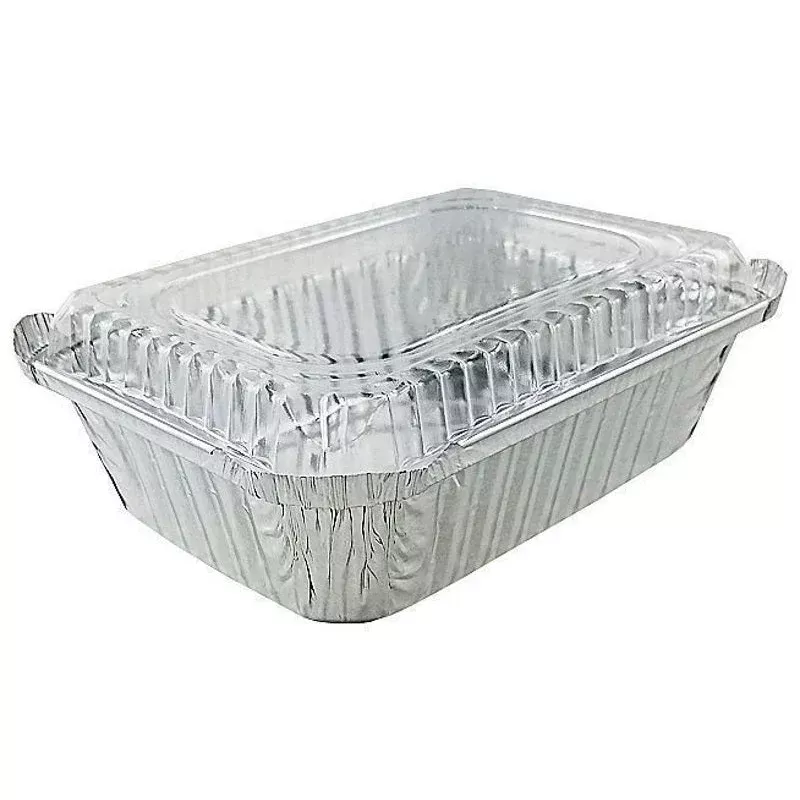 1-1-2-lb-oblong-deep-take-out-foil-pan-w-dome-lid-500-cs 1 1/2 lb. Oblong (Deep) Take-Out Foil Pan w/Dome Lid 500/CS