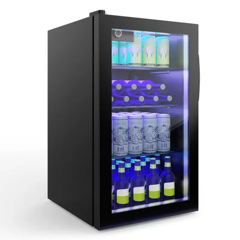 120-can-beverage-mini-refrigerator-with-glass-door 120 Can Beverage Mini Refrigerator With Glass Door