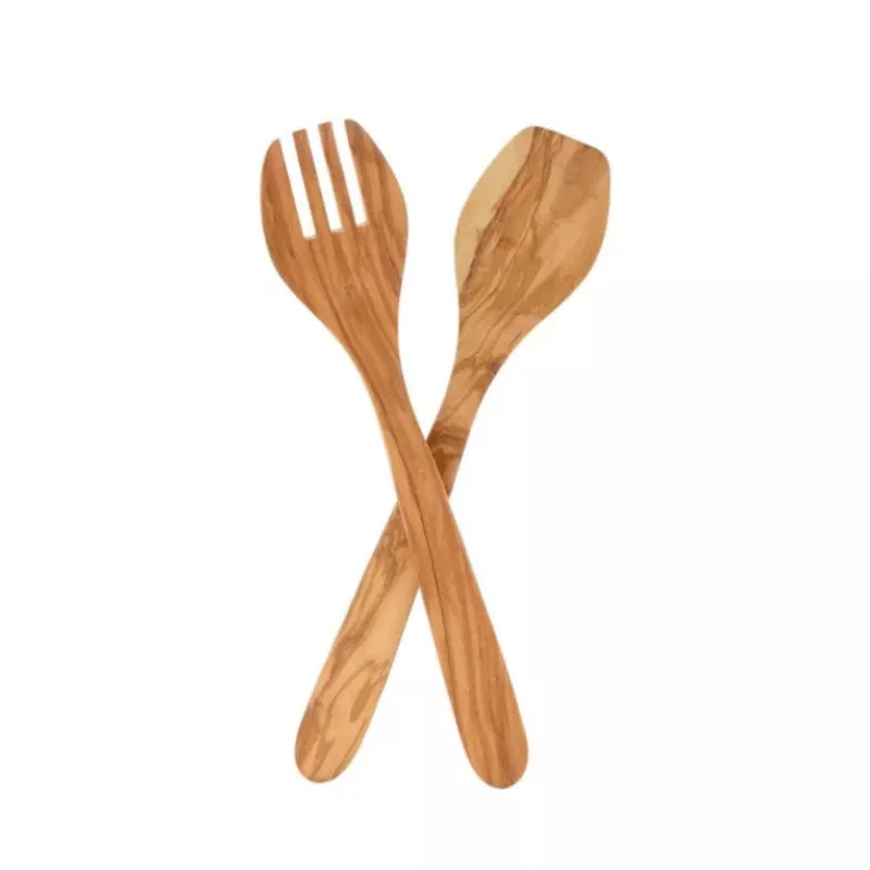 13″ Olive Wood Salad Tong Set/2
