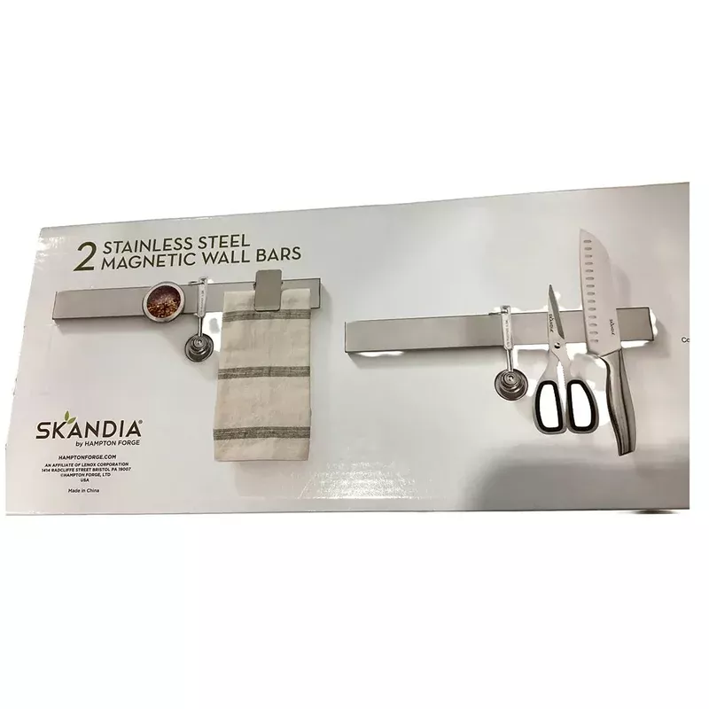 2-stainless-steel-magnetic-wall-bars-knife-holder 2 Stainless Steel Magnetic Wall Bars Knife Holder
