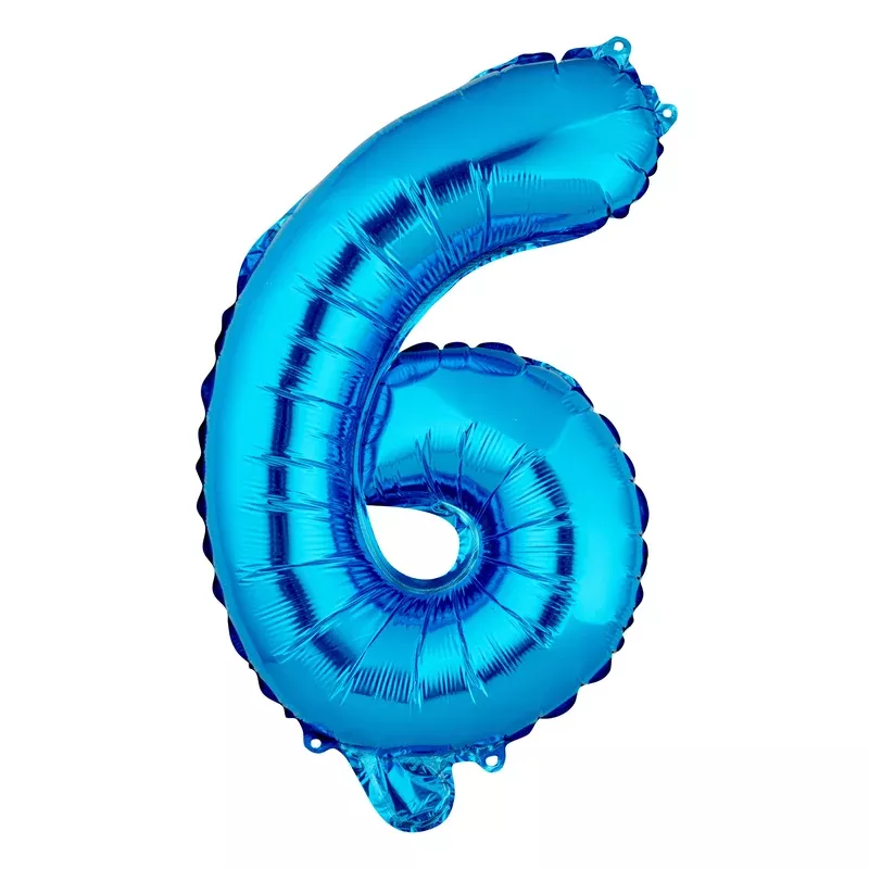 Balloon Mylar Balloonify 16 Inch Number 6 Blue1 – 1 EACH