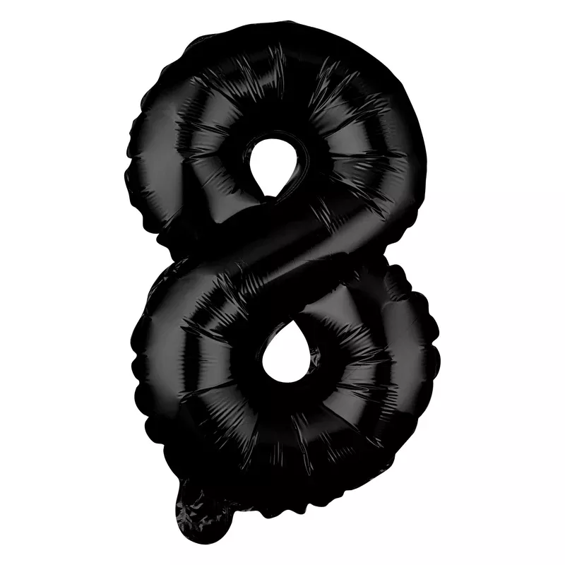 Balloon Mylar Balloonify 16 Inch Number 8 Black1 – 1 EACH