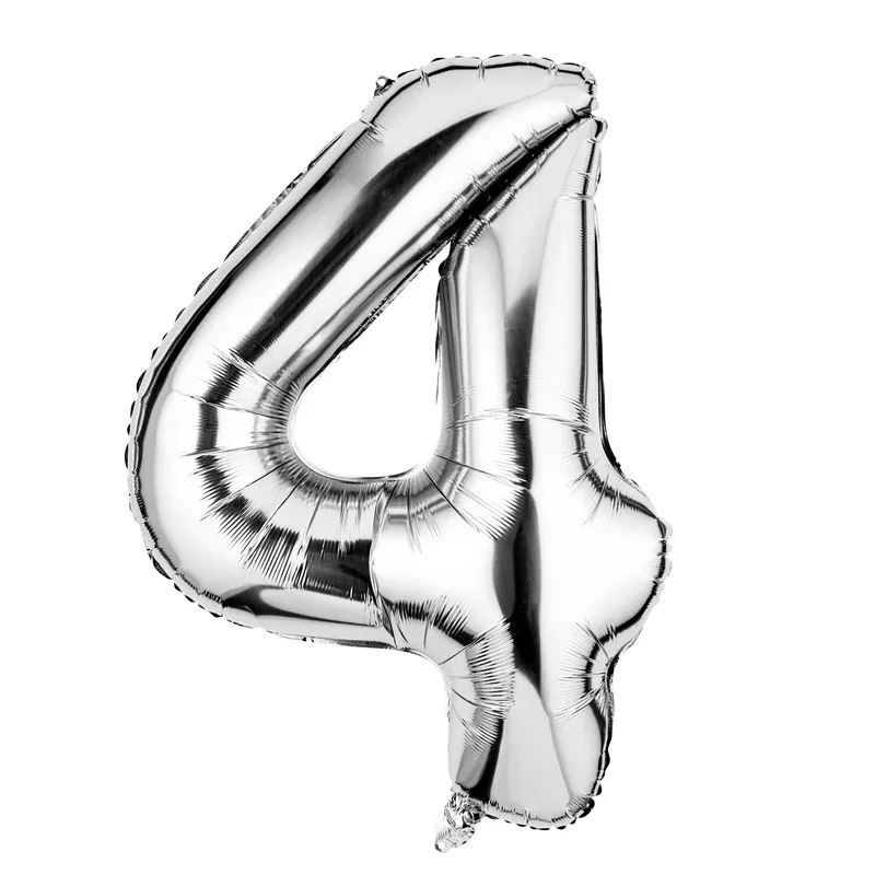 Balloon Mylar Balloonify 40 Inch Number 4 Silver1 – 1 EACH