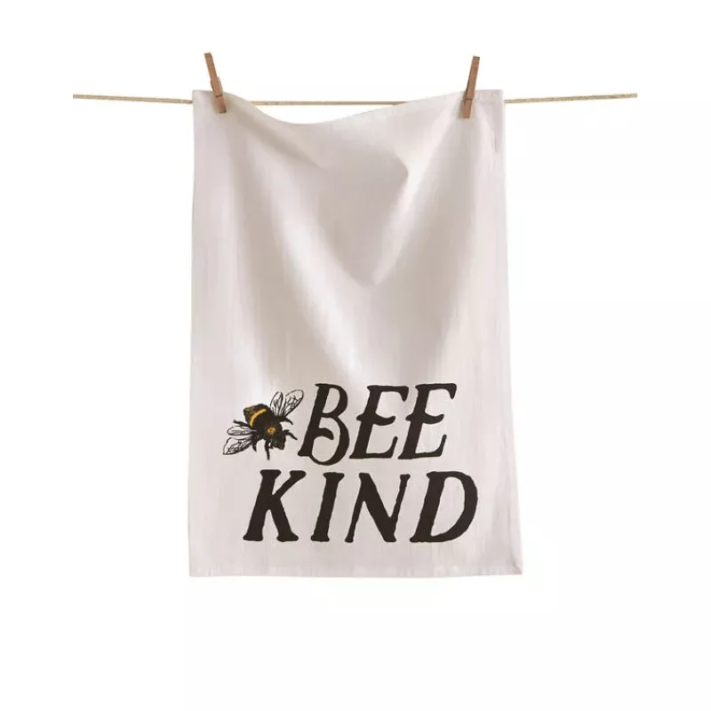 bee-kind-floursack-dishtowel BEE KIND FLOURSACK DISHTOWEL