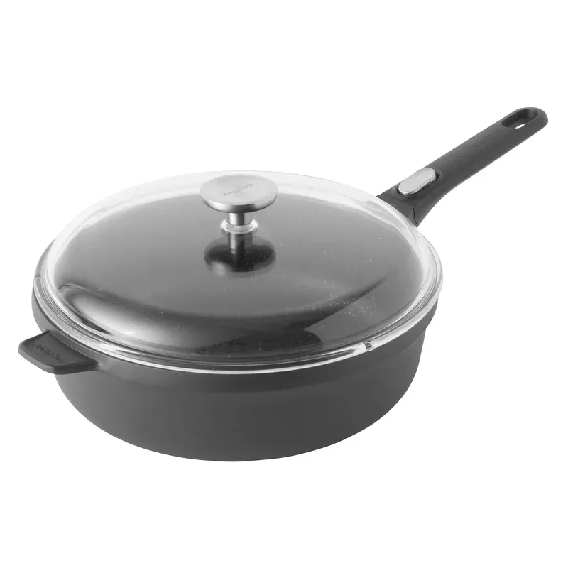 berghoff-covered-saut-pan-with-detachable-handle-black-cast-aluminum-28cm BergHOFF – Covered Saut Pan with Detachable Handle – Black – Cast Aluminum – 28cm