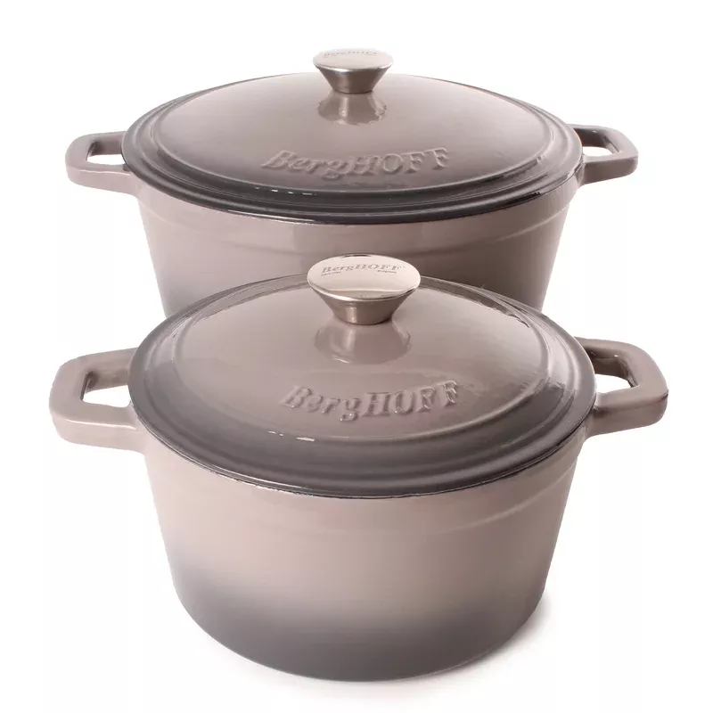 BergHOFF Neo 4pc Cast Iron Cookware Set 3qt. & 7qt. Oyster