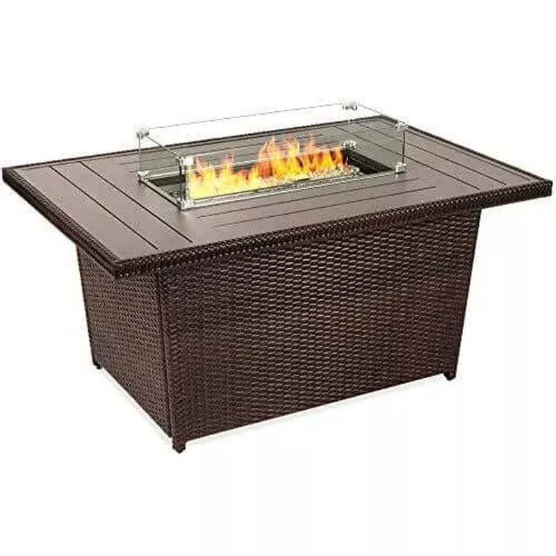 best-choice-products-outdoor-wicker-fire-pit-table-propane-gas-brown Best Choice Products Outdoor Wicker Fire Pit Table Propane Gas – Brown