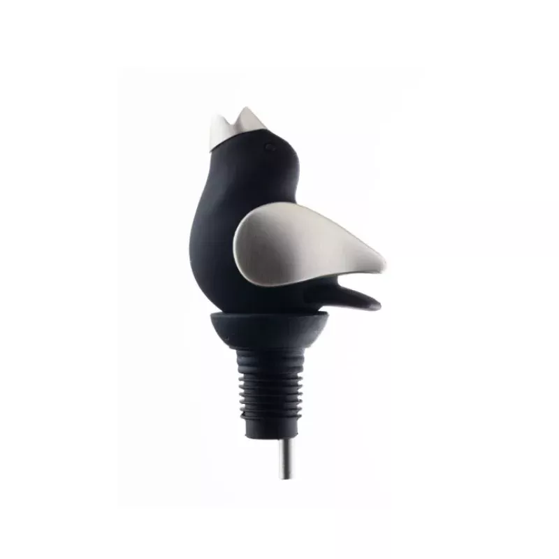 black-chrome-chirpy-top-wine-pourer –Black/Chrome Chirpy Top Wine Pourer