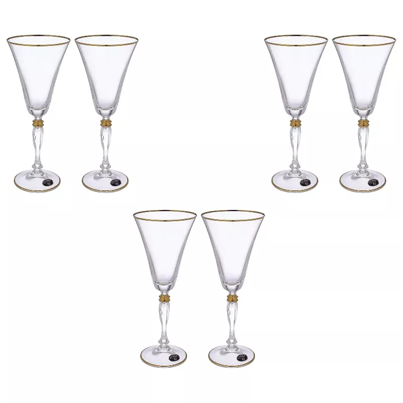bohemia-crystal-goblet-glass-set-6-pieces-190ml-gold-crystal Bohemia Crystal – Goblet Glass Set 6 Pieces 190ml – Gold – Crystal