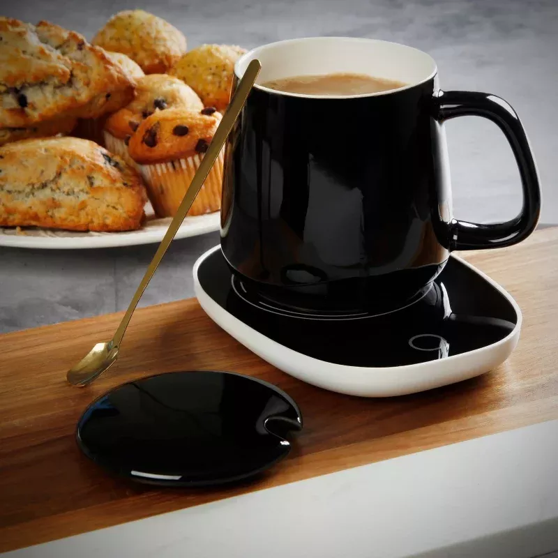 cozy-coffee-mug-warmer-4pc-set-tea-coffee-cup-gift-set-in-black Cozy Coffee Mug and Warmer 4pc Set – Tea & Coffee Cup Gift Set in Black