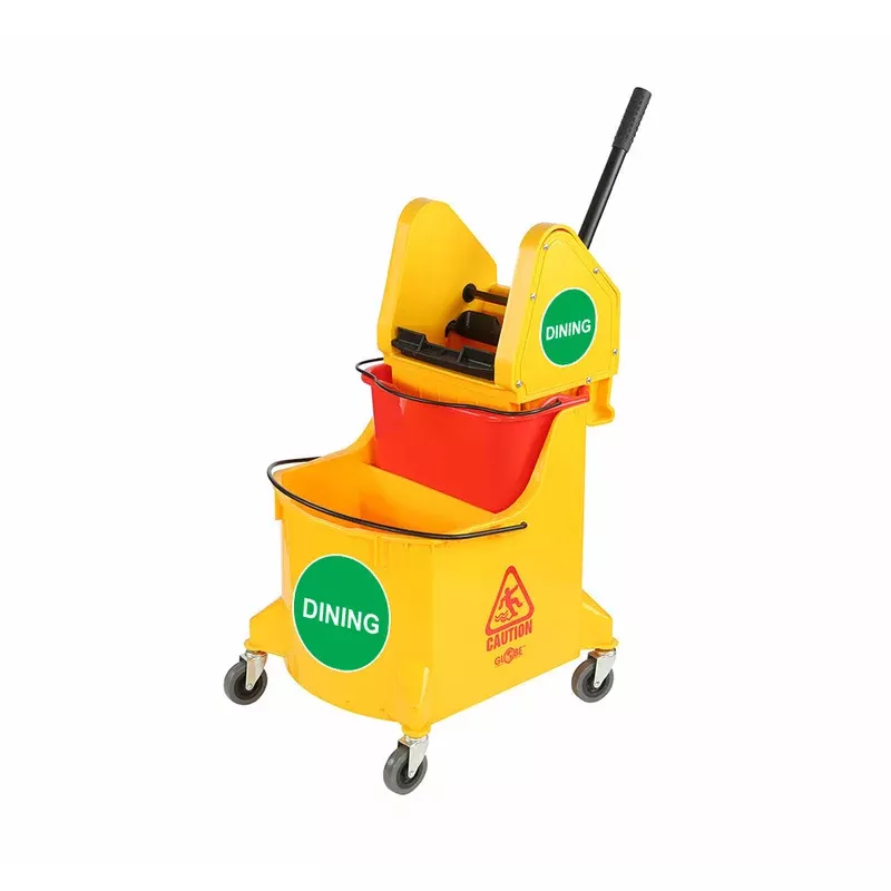 globe-dual-chamber-mop-bucket-downpress-wringer-35-qt Globe Dual Chamber Mop Bucket Downpress Wringer 35 Qt