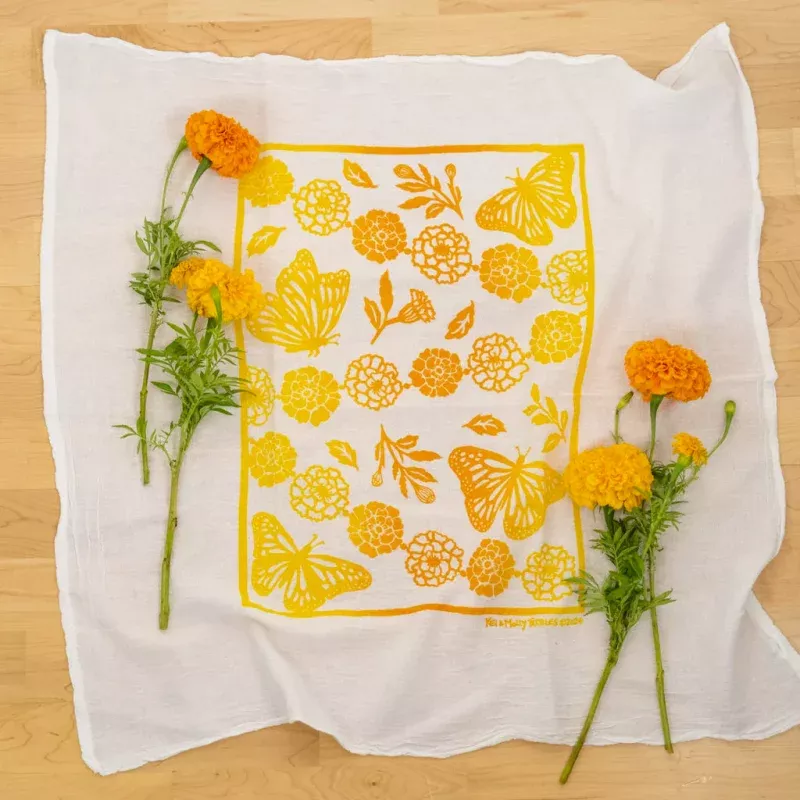 kei-molly-flour-sack-dish-towel-monarchs-marigolds Kei & Molly Flour Sack Dish Towel Monarchs & Marigolds