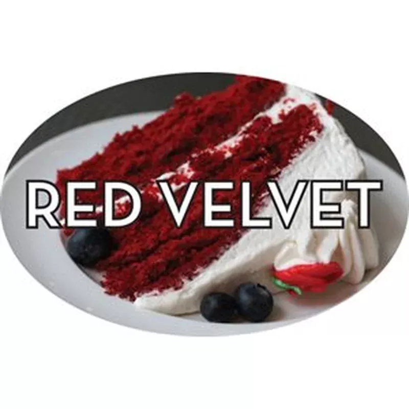 Label – Red Velvet 4 Color Process 1.25×2 In. Oval 500/rl