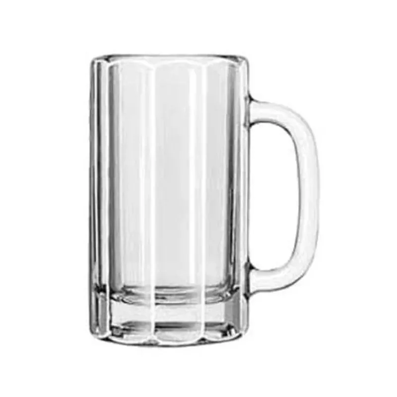 Libbey Glass 5020 – 16 oz Clear Paneled Glass Beer Mug
