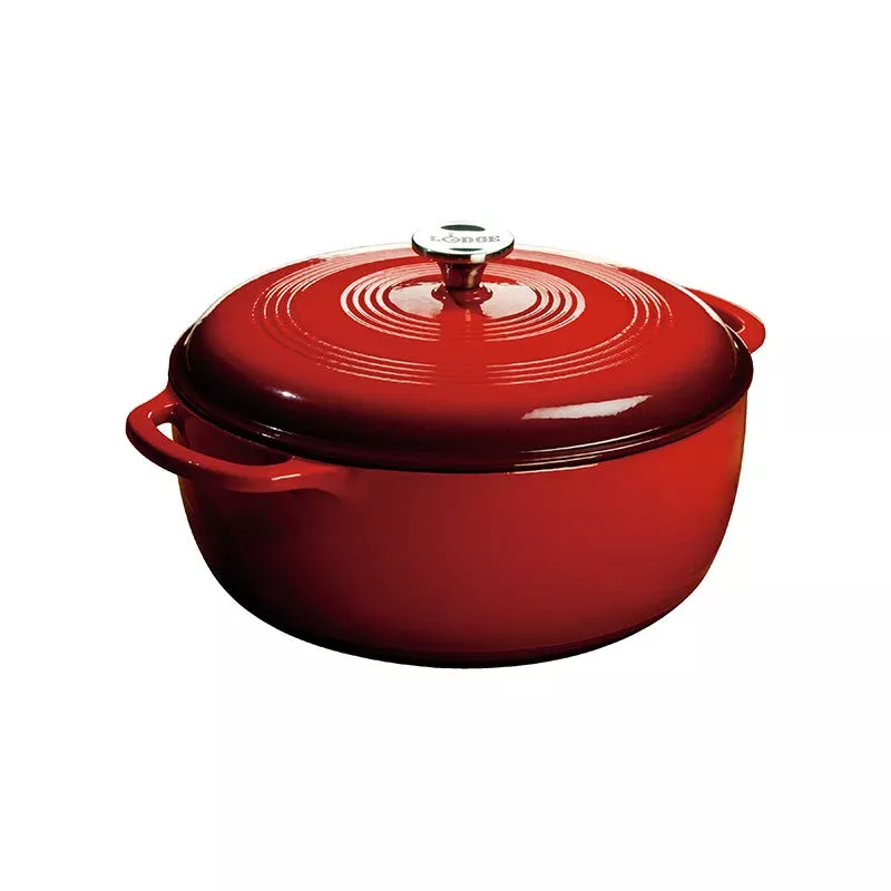 lodge-enameled-cast-iron-dutch-oven-7-5-qt-red LODGE ENAMELED CAST IRON DUTCH OVEN 7.5 QT RED