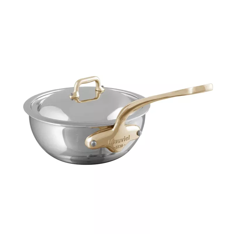 mauviel-m-cook-b-5-ply-chef-pan-with-lid-brass-handle Mauviel M’COOK B 5-Ply Chef Pan With Lid Brass Handle
