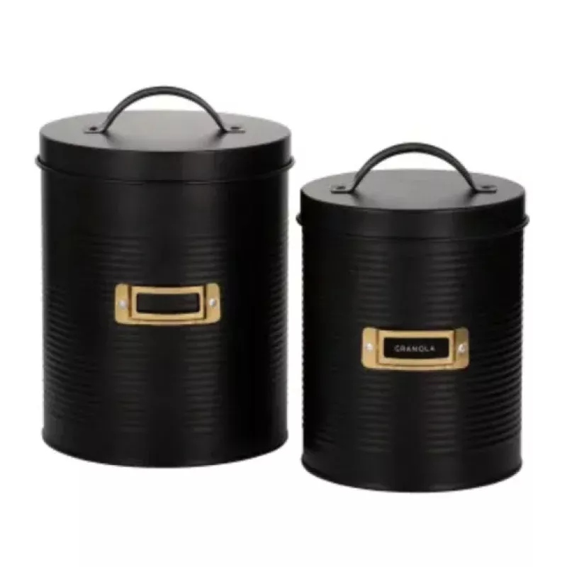 otto-black-storage-canisters-2-set Otto Black Storage Canisters 2/set