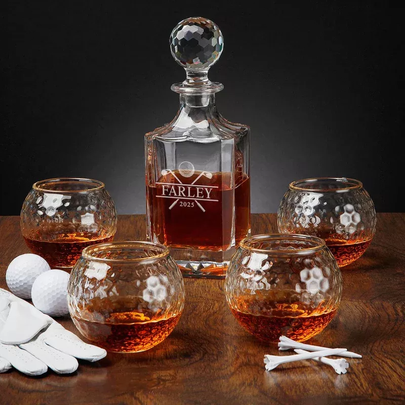 par-excellence-whiskey-decanter-set-with-golf-ball-whiskey-glasses Par Excellence Whiskey Decanter Set with Golf Ball Whiskey Glasses