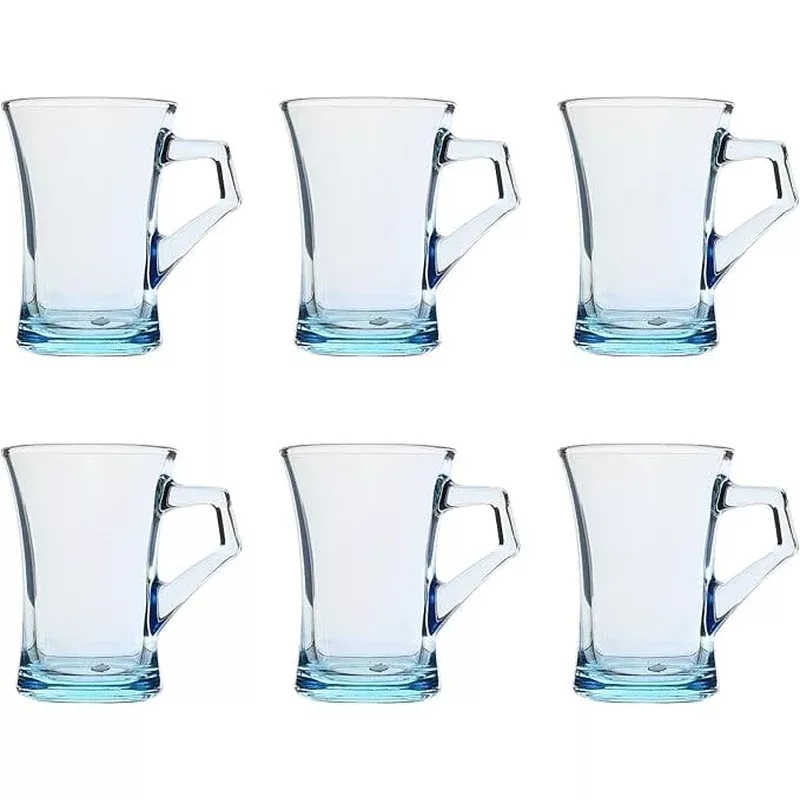 pasabahce-azur-glass-mug-set-6-pieces-turquoise-120ml Pasabahce – Azur Glass Mug Set 6 Pieces – Turquoise – 120ml