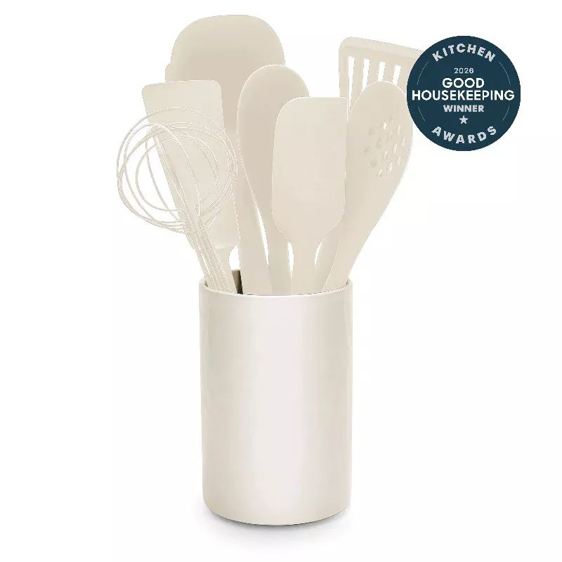 premiere-silicone-8-piece-utensil-crock-set-bisque Premiere Silicone 8-Piece Utensil and Crock Set | Bisque