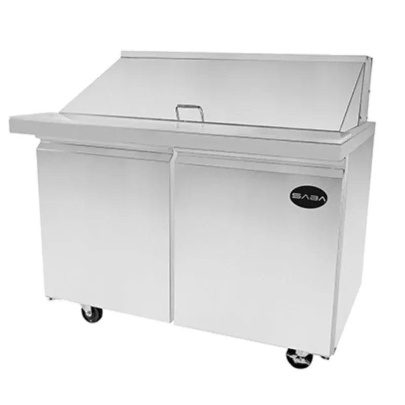 saba-sps-48-18m-two-door-48-salad-sandwich-prep-table-refrigerator-mega-top SABA SPS-48-18M, Two Door 48″ Salad/Sandwich Prep Table Refrigerator (Mega Top)