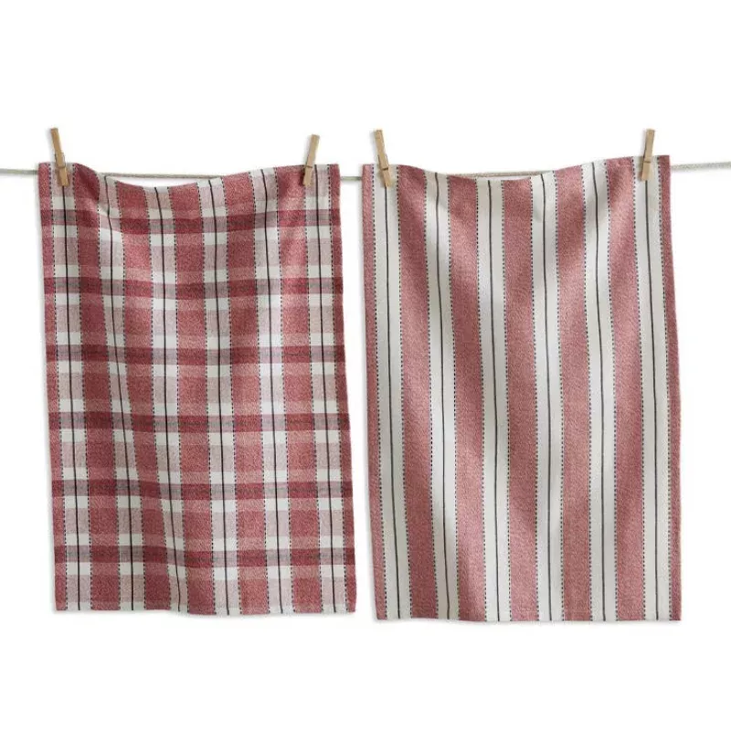 stripe-plaid-dishtowel-s2-red Stripe & Plaid Dishtowel S2 Red