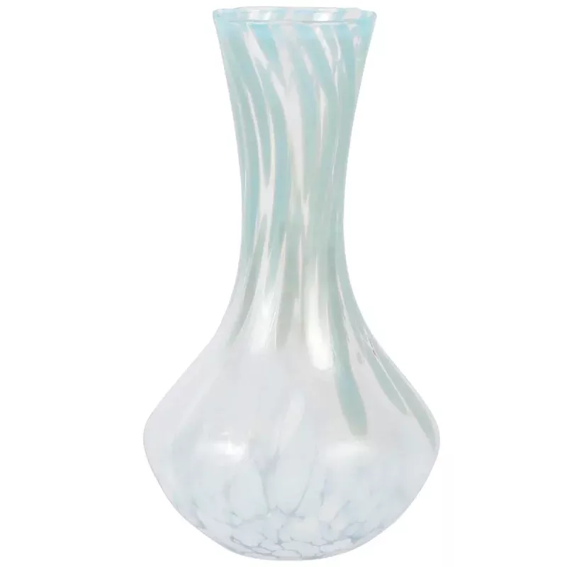 Vietri Nuvola Light Blue and White Small Fluted Vase