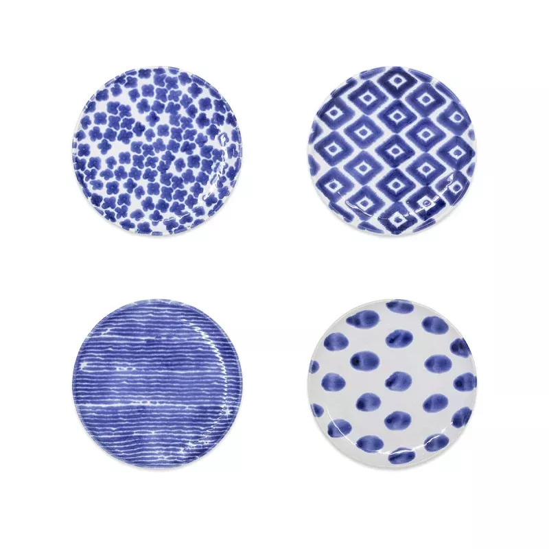 viva-by-vietri-santorini-assorted-cocktail-plates-set-4 Viva By Vietri Santorini Assorted Cocktail Plates – Set of 4