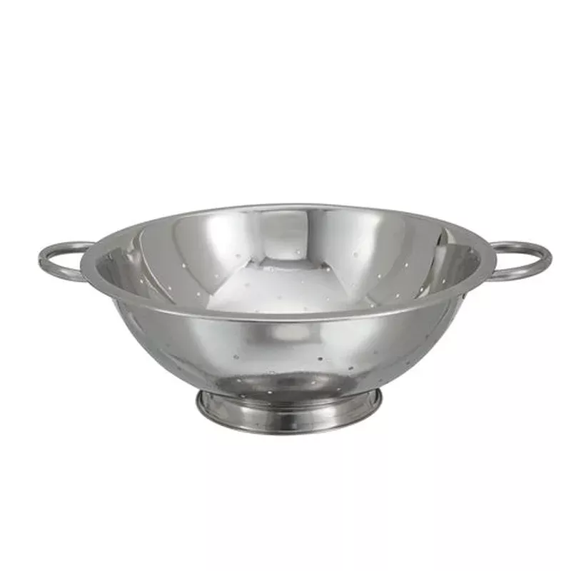 Winco COD-14 14 Qt. Stainless Steel Colander with Footed Base